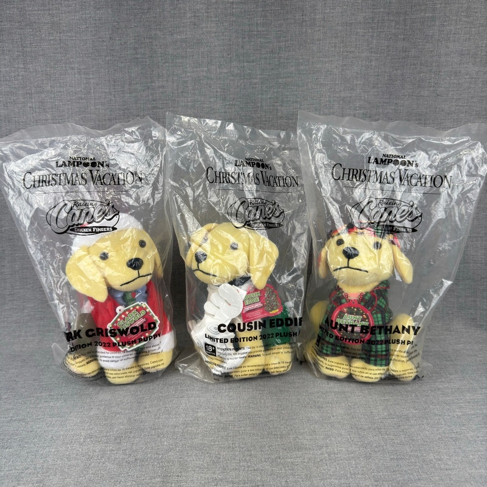 Raising Cane's National Lampoon's Christmas Vacation Plush Set 2022 Clark Eddie